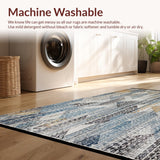 Ultra Soft Area Rug, Non Slip, Stain Resistant, Washable Area Rugs for Living Room, Bedroom, Boho Triangle Weave Carpet(Beige)