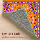 Ultra Soft Area Rug, Non Slip, Stain Resistant, Washable Area Rugs for Living Room, Bedroom, Whimsical Soft Tones Collection(Orange)