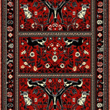 Ultra Soft Area Rug, Non Slip, Stain Resistant, Washable Area Rugs for Living Room, Bedroom, Vintage Lodge Cabin Non-Slip Floor Mat(Red)