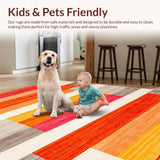 Ultra Soft Area Rug, Non Slip, Stain Resistant, Washable Area Rugs for Living Room, Bedroom, Charming Abstract Soft Touch Visuals(Orange)