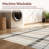 Ultra Soft Area Rug, Non Slip, Stain Resistant, Washable Area Rugs for Living Room, Bedroom, Cozy Rustic Checkered Design(Beige)
