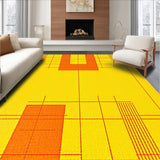 Ultra Soft Area Rug, Non Slip, Stain Resistant, Washable Area Rugs for Living Room, Bedroom, Eclectic Abstract Design Elements(Yellow)