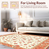 Floral Circle Area Rug(Ivory)
