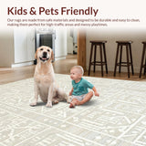 Ultra Soft Area Rug, Non Slip, Stain Resistant, Washable Area Rugs for Living Room, Bedroom, Sophisticated High-Low Modern Visuals(Gray)