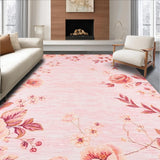 Ultra Soft Area Rug, Non Slip, Stain Resistant, Washable Area Rugs for Living Room, Bedroom, Serene Blush Textured Elegance(Pink)