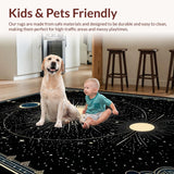 Ultra Soft Area Rug, Non Slip, Stain Resistant, Washable Area Rugs for Living Room, Bedroom, Striking Gothic Ethereal Style(Black)