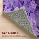 Ultra Soft Area Rug, Non Slip, Stain Resistant, Washable Area Rugs for Living Room, Bedroom, Soft Pastel Flower Aesthetic(Purple)