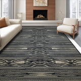 Ultra Soft Area Rug, Non Slip, Stain Resistant, Washable Area Rugs for Living Room, Bedroom, Chic Black and White Design(Black)