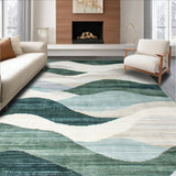 Ultra Soft Area Rug, Non Slip, Stain Resistant, Washable Area Rugs for Living Room, Bedroom, Rustic Distressed Geometric Style(Green)