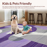 Ultra Soft Area Rug, Non Slip, Stain Resistant, Washable Area Rugs for Living Room, Bedroom, Stylish Minimalist Color Splash(Purple)