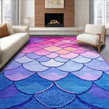 Ultra Soft Area Rug, Non Slip, Stain Resistant, Washable Area Rugs for Living Room, Bedroom, Serene Aquatic Color Blend(Purple)