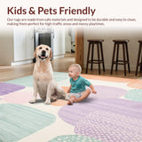 Ultra Soft Area Rug, Non Slip, Stain Resistant, Washable Area Rugs for Living Room, Bedroom, Circle Time Nursery(White)