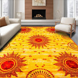Ultra Soft Area Rug, Non Slip, Stain Resistant, Washable Area Rugs for Living Room, Bedroom, Dynamic Helios Burst Scheme(Yellow)
