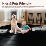 Ultra Soft Area Rug, Non Slip, Stain Resistant, Washable Area Rugs for Living Room, Bedroom, Retro Vinyl Record Aesthetic(Black)