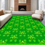 Festive Clover Patterned Welcome Mat(Green)