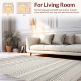 Ultra Soft Area Rug, Non Slip, Stain Resistant, Washable Area Rugs for Living Room, Bedroom, Rustic Textured Checkered Design(Gray)