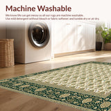 Ultra Soft Area Rug, Non Slip, Stain Resistant, Washable Area Rugs for Living Room, Bedroom, Scallop Edge Boho(Ivory)