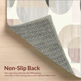 Beige and Ivory with Layered Abstract Geometry Subtle Gradient Detailing(Beige)