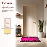 Ultra Soft Area Rug, Non Slip, Stain Resistant, Washable Area Rugs for Living Room, Bedroom, Lively Retro Animal Fusion Style(Pink)