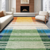 Ultra Soft Area Rug, Non Slip, Stain Resistant, Washable Area Rugs for Living Room, Bedroom, Cozy Multicolor Geometric Flow(Yellow)