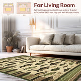 Ultra Soft Area Rug, Non Slip, Stain Resistant, Washable Area Rugs for Living Room, Bedroom, Rustic Wildlife Bass Print(Beige)