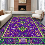 Ultra Soft Area Rug, Non Slip, Stain Resistant, Washable Area Rugs for Living Room, Bedroom, Playful Modern Trellis Composition(Purple)