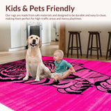 Ultra Soft Area Rug, Non Slip, Stain Resistant, Washable Area Rugs for Living Room, Bedroom, Lush Textured High Pile Aesthetic(Pink)