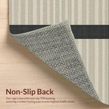 Ultra Soft Area Rug, Non Slip, Stain Resistant, Washable Area Rugs for Living Room, Bedroom, Sleek Black and Beige Stripe Aesthetic(Beige)