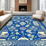 Luxurious Classic Symmetrical Floral Motif(Blue)