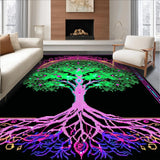 Ultra Soft Area Rug, Non Slip, Stain Resistant, Washable Area Rugs for Living Room, Bedroom, Eclectic UV Reactive Aesthetic(Green)