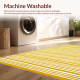Ultra Soft Area Rug, Non Slip, Stain Resistant, Washable Area Rugs for Living Room, Bedroom, Rustic Handmade Cotton Weave(Yellow)