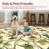 Ivy League Beige & Green Artistic Design Area(Beige)