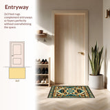 Ultra Soft Area Rug, Non Slip, Stain Resistant, Washable Area Rugs for Living Room, Bedroom, Vibrant Southwestern Geometric Artwork(Brown)