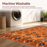 Ultra Soft Area Rug, Non Slip, Stain Resistant, Washable Area Rugs for Living Room, Bedroom, Striking Diamond Patterned Style(Orange)