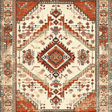 Ultra Soft Area Rug, Non Slip, Stain Resistant, Washable Area Rugs for Living Room, Bedroom, Tribal Farmhouse Warm Beige Bedroom Washable Carpet(Beige)