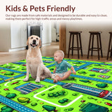 Ultra Soft Area Rug, Non Slip, Stain Resistant, Washable Area Rugs for Living Room, Bedroom, Interactive Colorful Children's Game Room Rug(Green)
