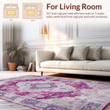 Ultra Soft Area Rug, Non Slip, Stain Resistant, Washable Area Rugs for Living Room, Bedroom, Sophisticated Abstract Artistry Blend(Purple)