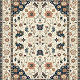 Ultra Soft Area Rug, Non Slip, Stain Resistant, Washable Area Rugs for Living Room, Bedroom, Contemporary Earthy Floral Aesthetics(Beige)