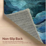 Ultra Soft Area Rug, Non Slip, Stain Resistant, Washable Area Rugs for Living Room, Bedroom, Nautical 3D Octopus Adventure Rug Runner Artistic Whale Trap Illusion(Blue)