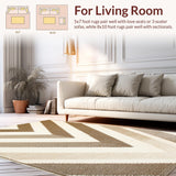 Ultra Soft Area Rug, Non Slip, Stain Resistant, Washable Area Rugs for Living Room, Bedroom, Ivory Beige High Traffic Bedroom Carpet(Beige)