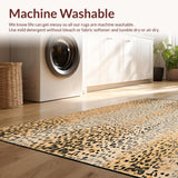 Ultra Soft Area Rug, Non Slip, Stain Resistant, Washable Area Rugs for Living Room, Bedroom, Boho Inspired Animal Print Area Beige Brown Abstract Design(Gray)