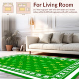 Ultra Soft Area Rug, Non Slip, Stain Resistant, Washable Area Rugs for Living Room, Bedroom, Rustic Traditional Gnome Aesthetic(Green)