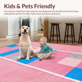 Ultra Soft Area Rug, Non Slip, Stain Resistant, Washable Area Rugs for Living Room, Bedroom, Charming Interactive Game Design(Pink)