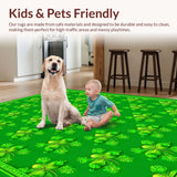 Festive Clover Patterned Welcome Mat(Green)