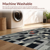 Ultra Soft Area Rug, Non Slip, Stain Resistant, Washable Area Rugs for Living Room, Bedroom, Artistic Black and White Zebra Theme(Gray)