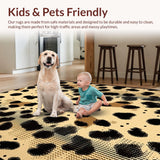 Ultra Soft Area Rug, Non Slip, Stain Resistant, Washable Area Rugs for Living Room, Bedroom, Rustic Chic Cheetah Design(Beige)