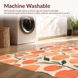 Ultra Soft Area Rug, Non Slip, Stain Resistant, Washable Area Rugs for Living Room, Bedroom, Radiant Cozy Decorative Touch(Orange)