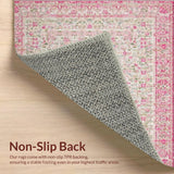 Ultra Soft Area Rug, Non Slip, Stain Resistant, Washable Area Rugs for Living Room, Bedroom, Scalloped Edge Bow Room Carpet Charming Pink(Pink)