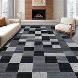 Ultra Soft Area Rug, Non Slip, Stain Resistant, Washable Area Rugs for Living Room, Bedroom, Luxe Minimalist Textured Elegance(Black)