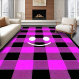 Ultra Soft Area Rug, Non Slip, Stain Resistant, Washable Area Rugs for Living Room, Bedroom, Stylish Modern Plaid Fusion(Purple)